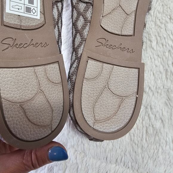 Sketchers Sz8 Air Cooled Cleo Honeycomb Flats‎ Oatmeal Brown Pointedtoes Textile - Picture 9 of 15